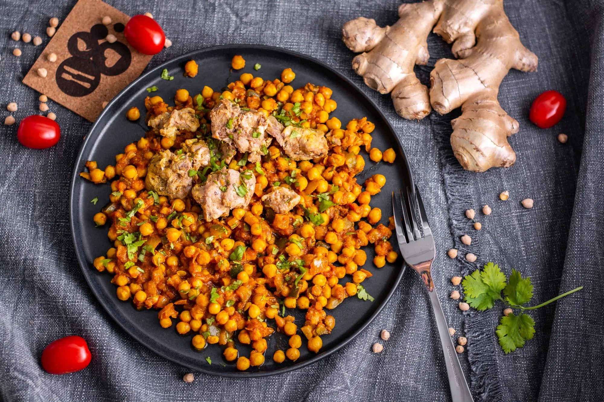Chickpea chana dal with pork