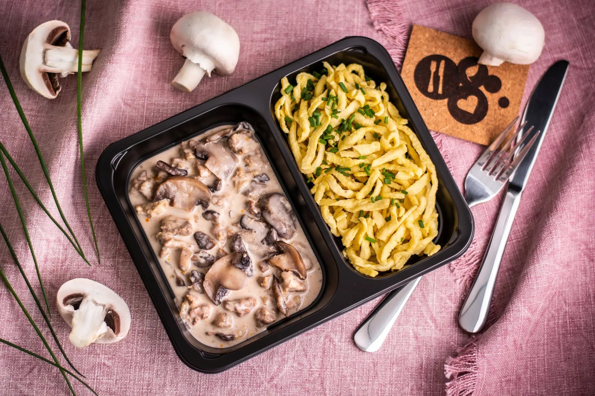 Beef Stroganoff style with spaetzle