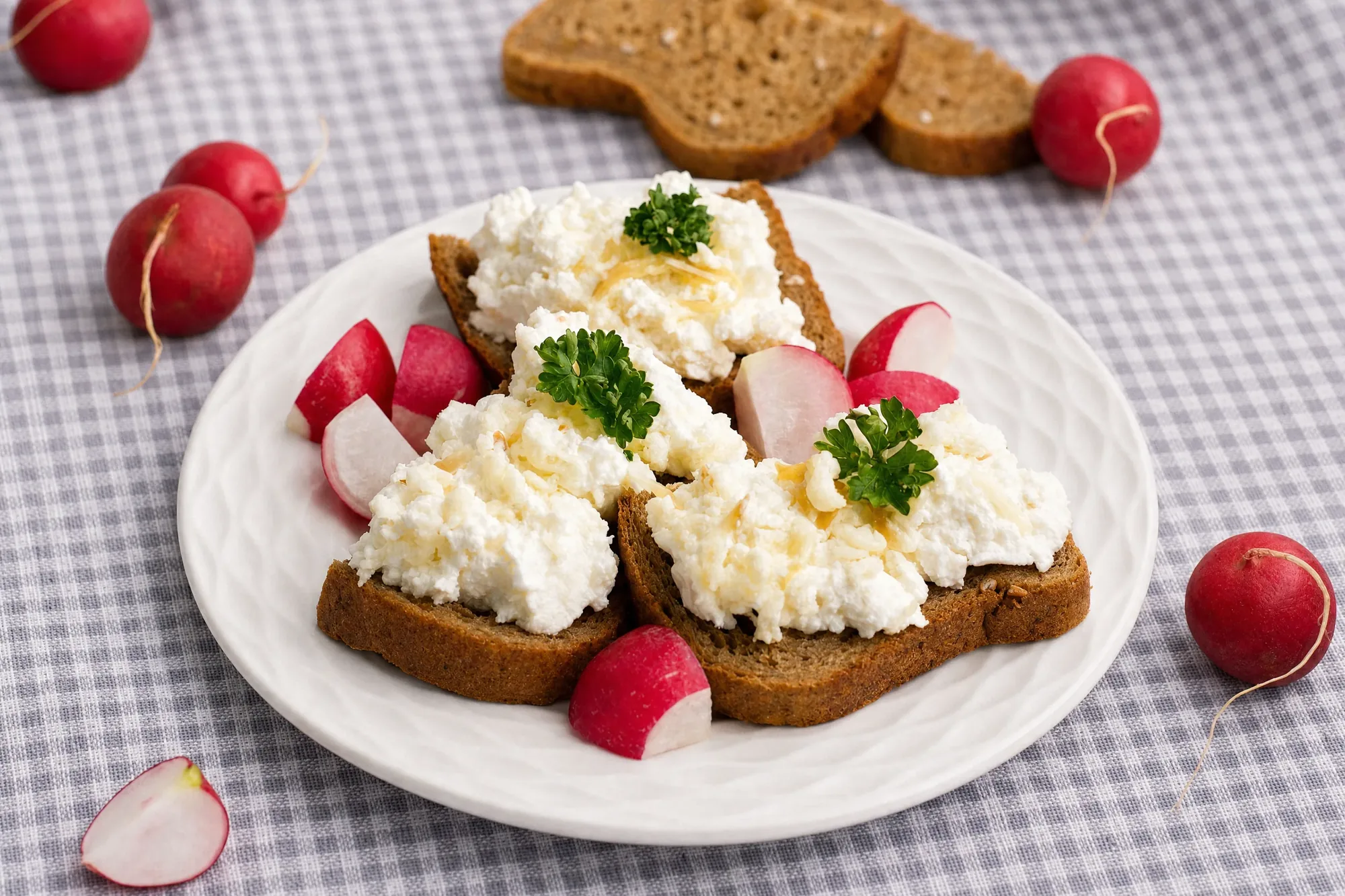 Smoked cheese spread, radishes and our bread